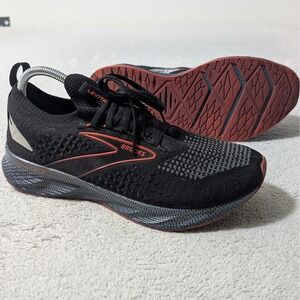 Brooks Levitate StealthFit 6 Running Shoes Mens 9 Black Orange 1103971D090 EUC